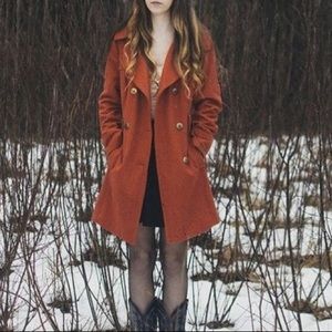 Forever 21 Burnt Orange Pea Coat